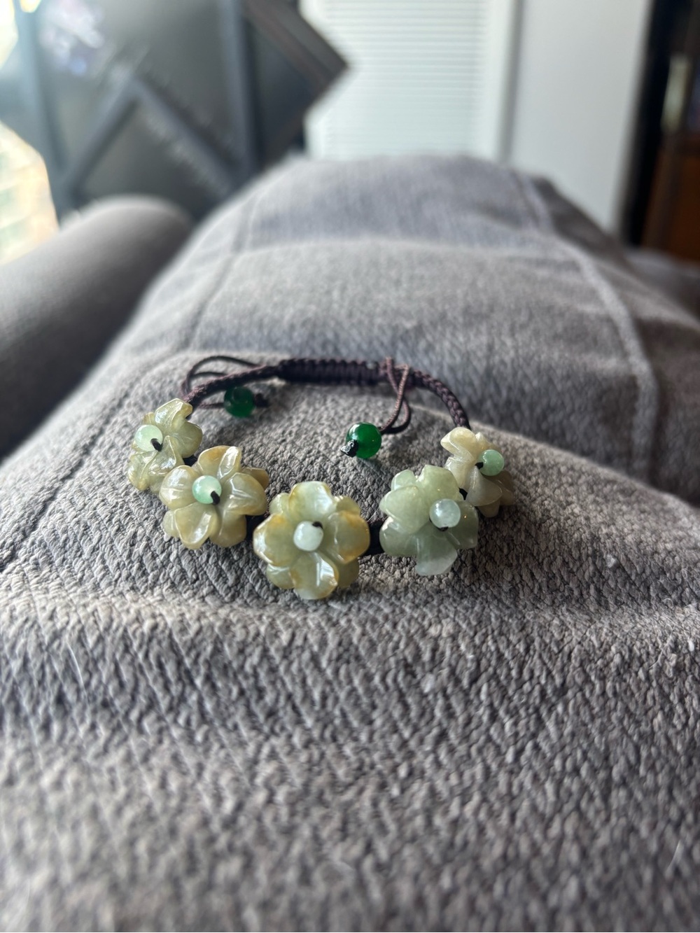Handcrafted Green Floral Jadeite Bracelet - Women Jewelry